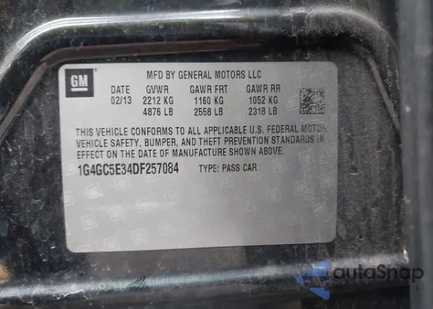 2013 Buick Lacrosse Leather Group z USA, uszkodzony, nr VIN 1G4GC5E34DF257084